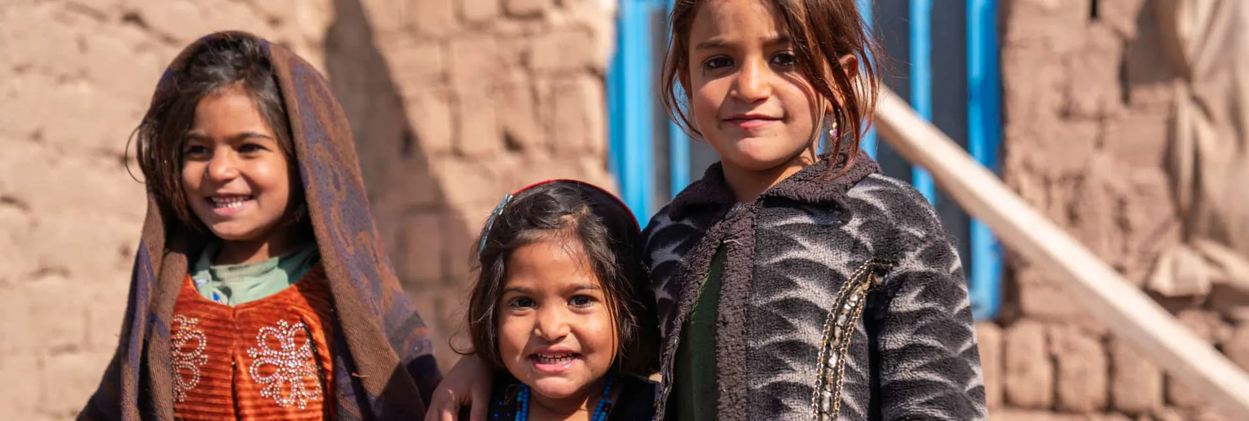 Afghanistan_Malayeka, 7 and her sister Maryam, internally displaced girls from Faryab province, now living in a damaged house in Herat after the recent earthquakes.