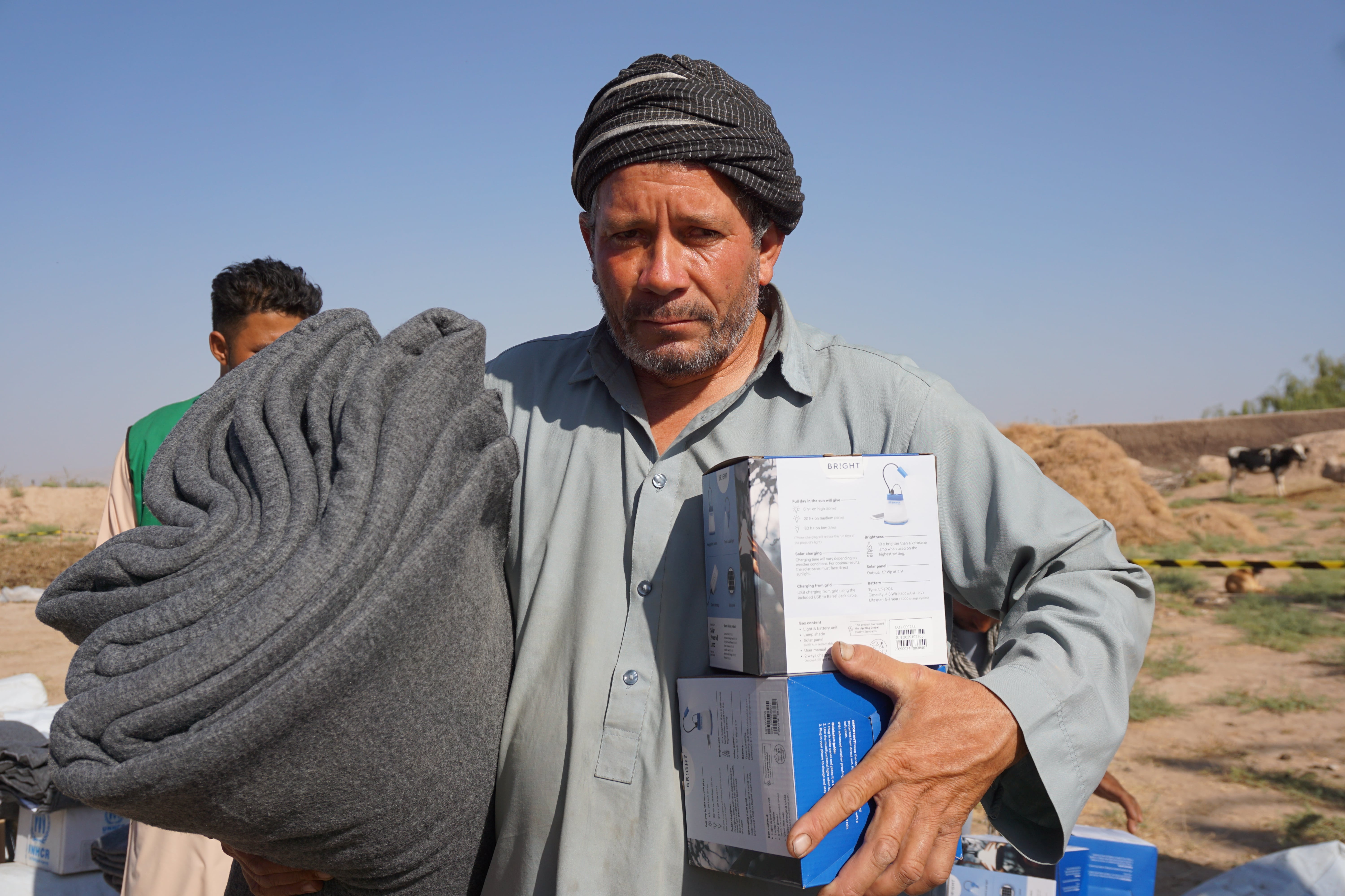 Afghanistan. Imam Uddin and his family received an emergency tent and other essential supplies