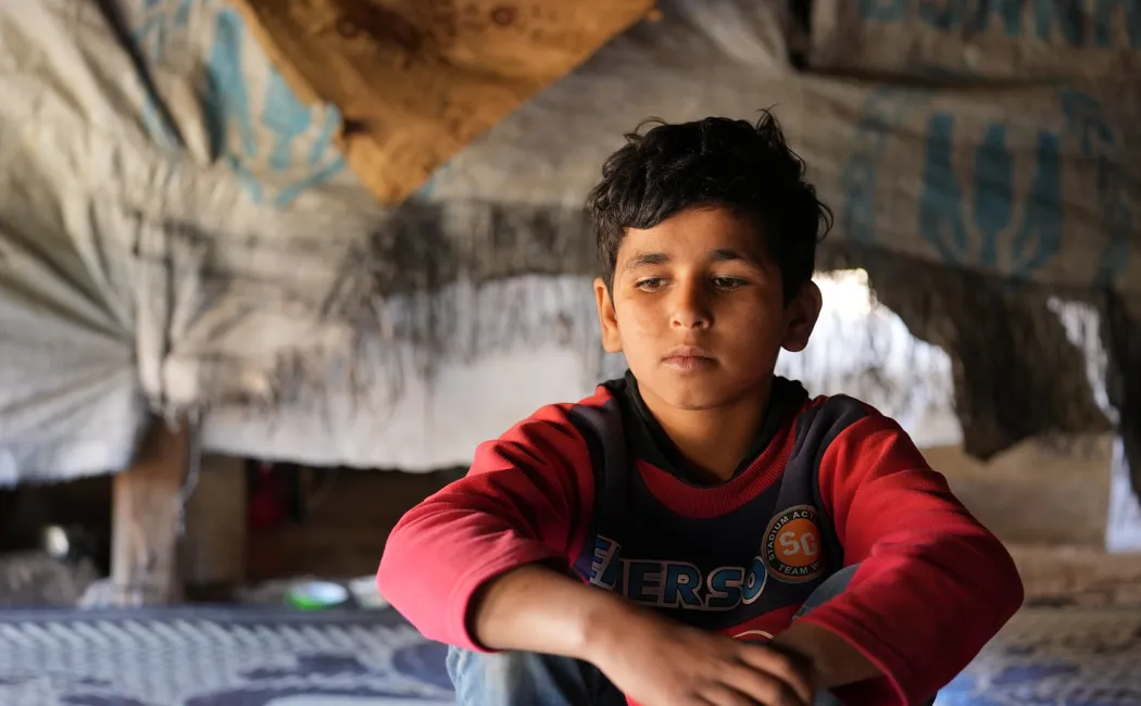 Lebanon. Born In Lebanon Azzam Is Now 13 Years Old, Living In A Tent, Dreams Of Living In A House.