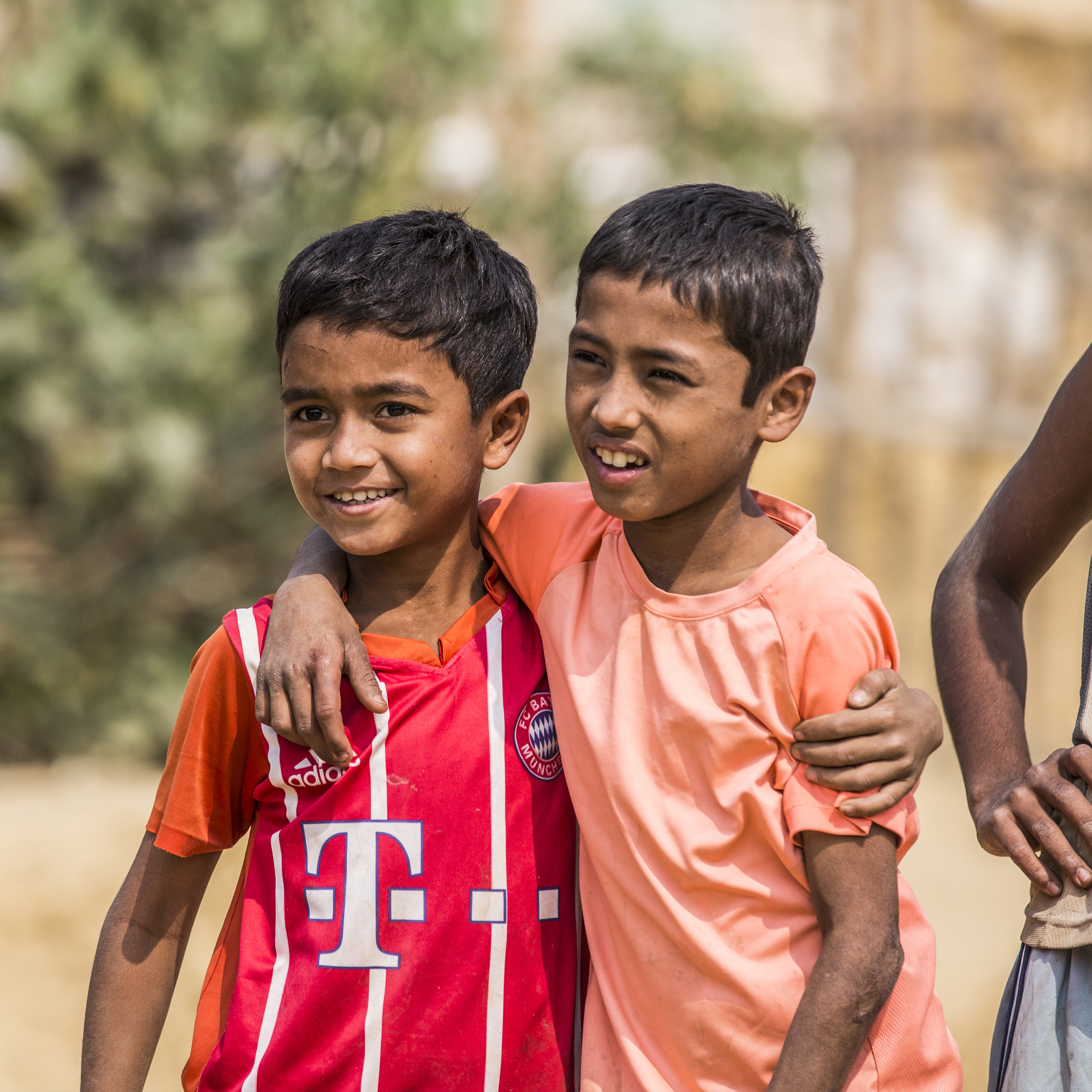 Bangladesh. Rohingya Children Play Football In Kutupalong Camp Crop 2